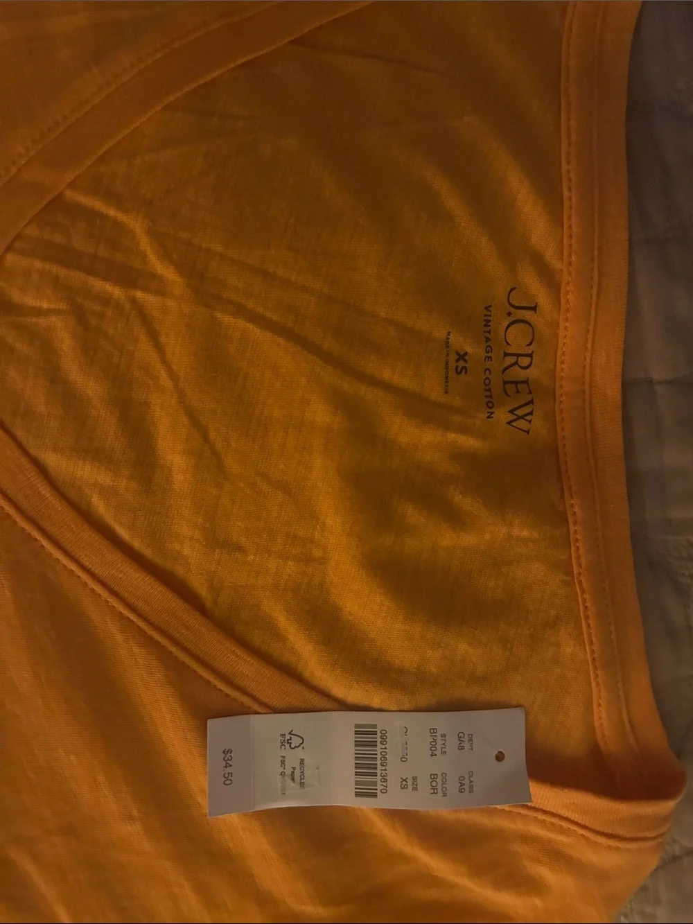 J. Crew Women's Short-Sleeve V-Neck Tee in Bright Orange
